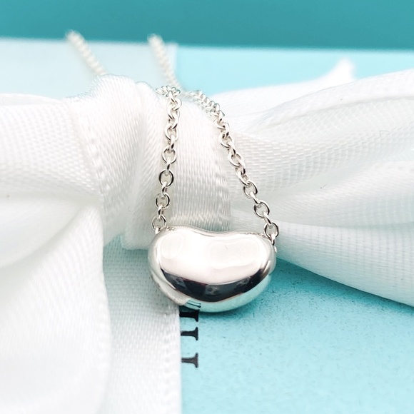 Tiffany & Co. Jewelry - Tiffany & Co Elsa Peretti mini  Bean Necklace 925 sterling silver 16”box Nice